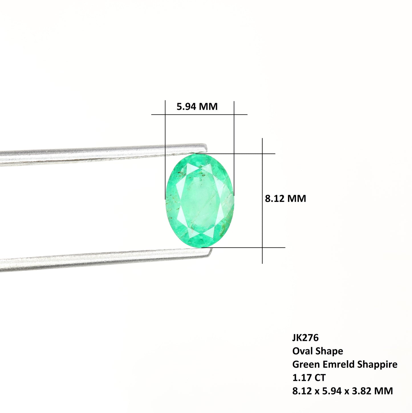 1.17 CT Natural Green Oval Shape Emerald Sapphire Gemstone For Wedding Ring | Gift For Girlfriend | Valentine's Day Gift - JayKrishna Diamond