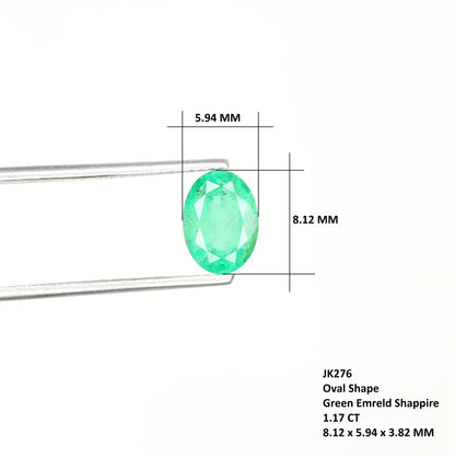 1.17 CT Natural Green Oval Shape Emerald Sapphire Gemstone For Wedding Ring | Gift For Girlfriend | Valentine's Day Gift - JayKrishna Diamond