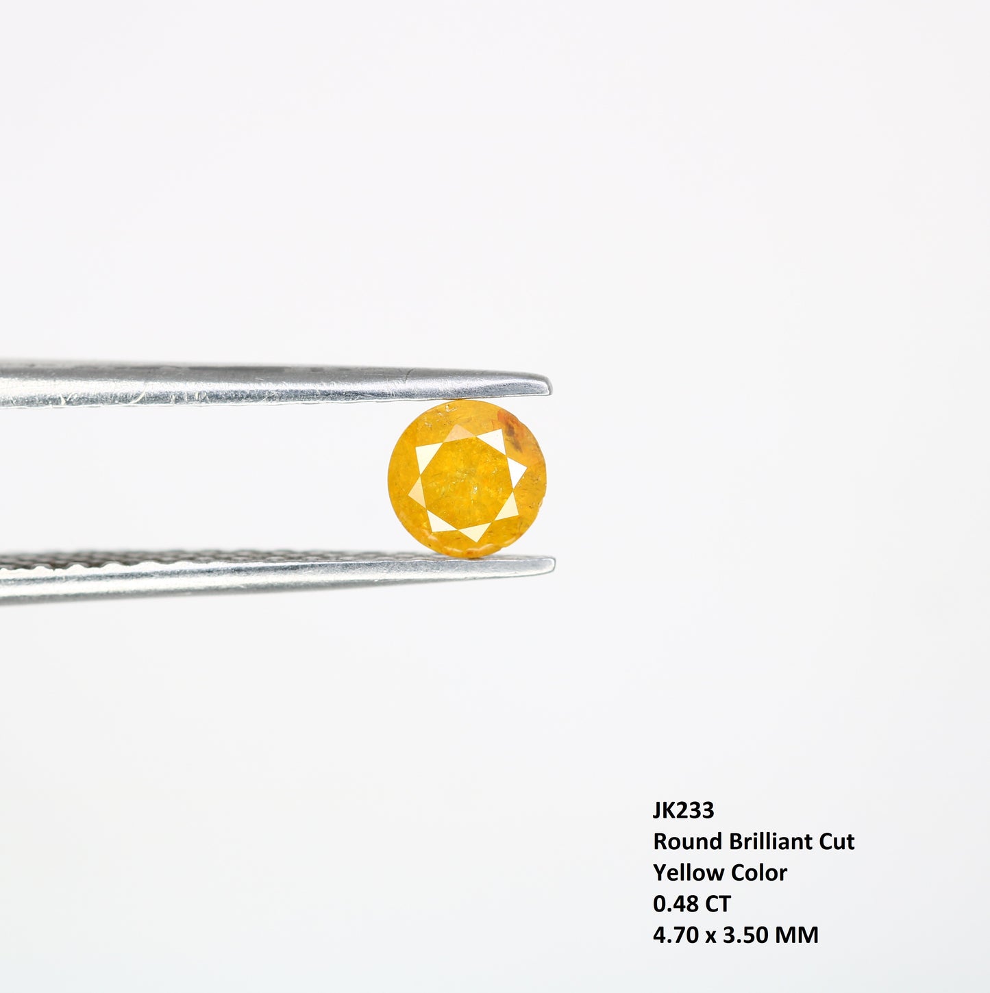 0.48 CT Round Brilliant Cut Yellow Loose Diamond For Engagement Ring - JayKrishna Diamond