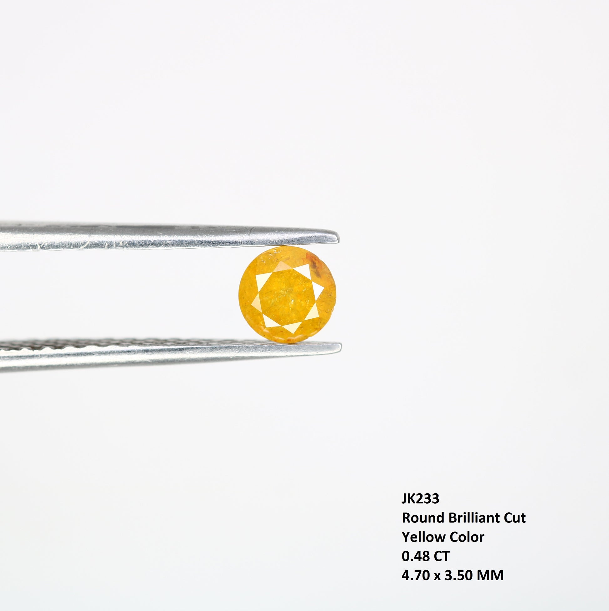 0.48 CT Round Brilliant Cut Yellow Loose Diamond For Engagement Ring - JayKrishna Diamond