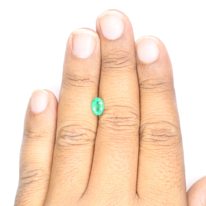 1.17 CT Natural Green Oval Shape Emerald Sapphire Gemstone For Wedding Ring | Gift For Girlfriend | Valentine's Day Gift - JayKrishna Diamond