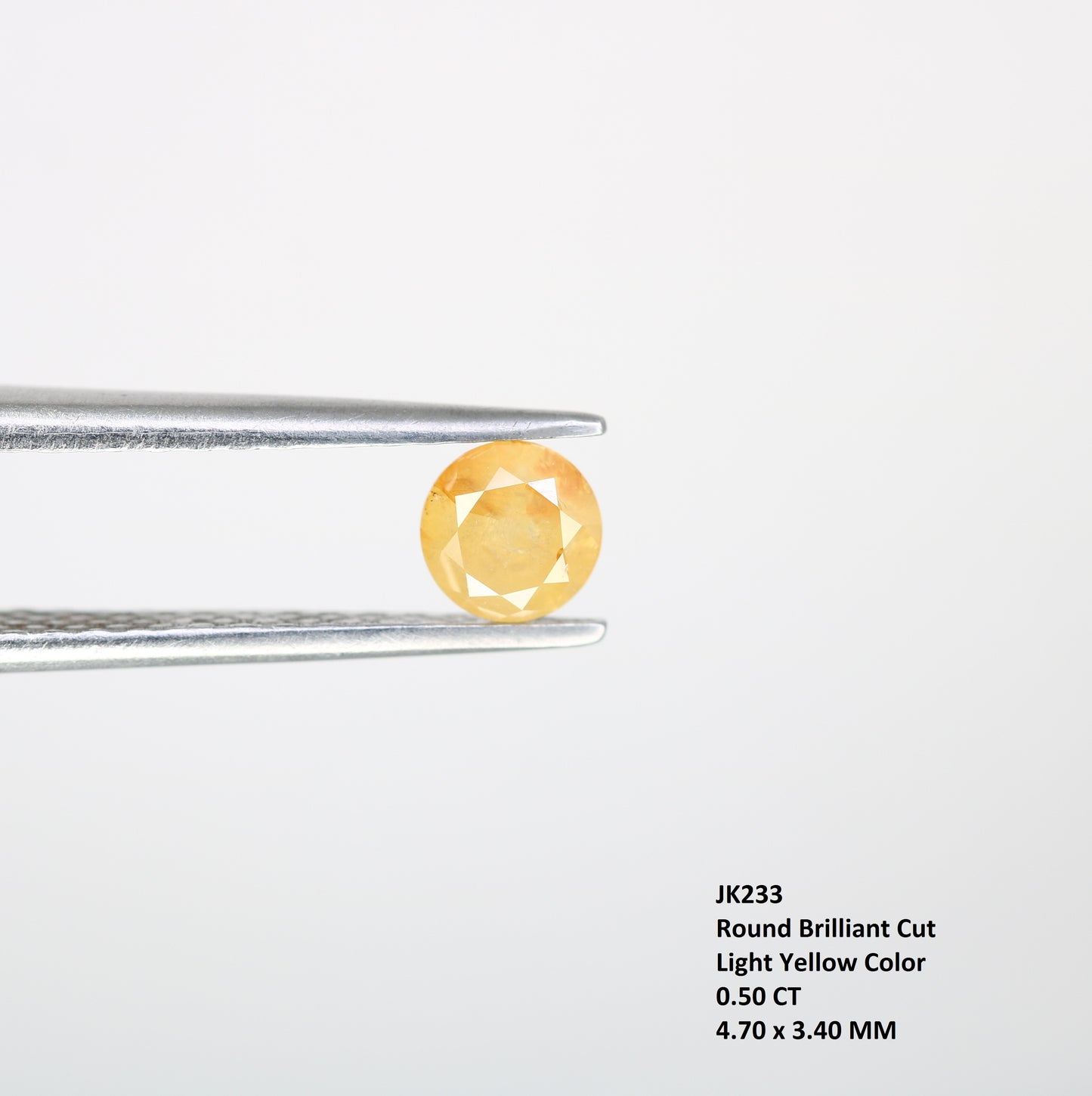 0.50 CT Light Yellow Loose Round Brilliant Cut Diamond For Engagement Ring - JayKrishna Diamond