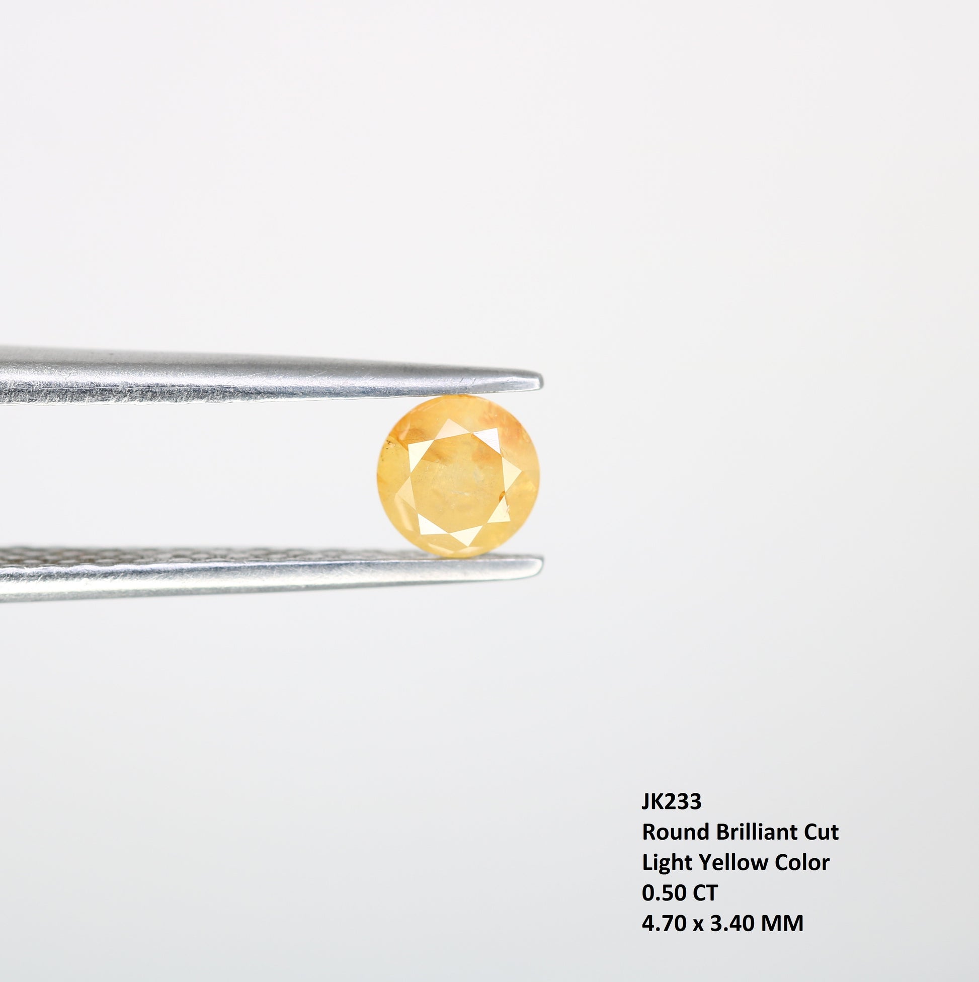0.50 CT Light Yellow Loose Round Brilliant Cut Diamond For Engagement Ring - JayKrishna Diamond