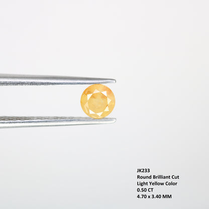 0.50 CT Light Yellow Loose Round Brilliant Cut Diamond For Engagement Ring - JayKrishna Diamond