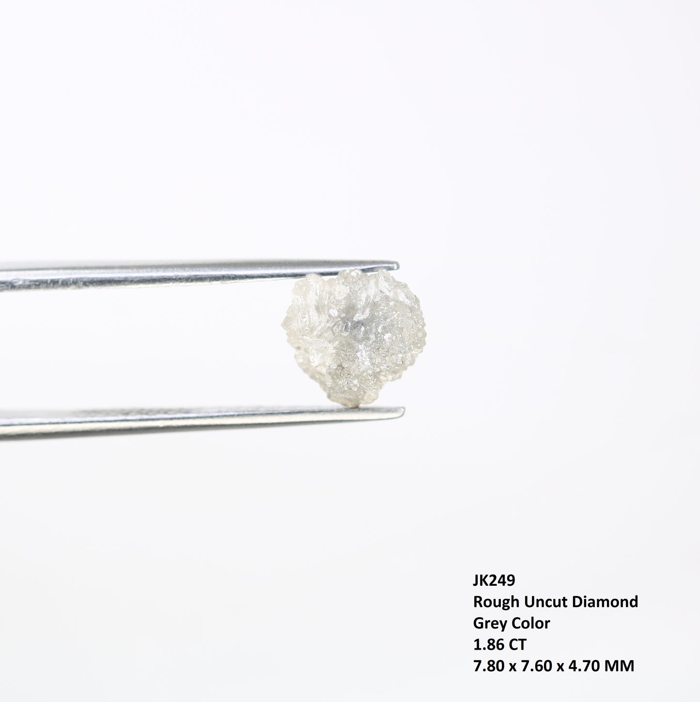 1.86 CT Raw Uncut Grey Rough Irregular Shape Diamond For Engagement Ring - JayKrishna Diamond