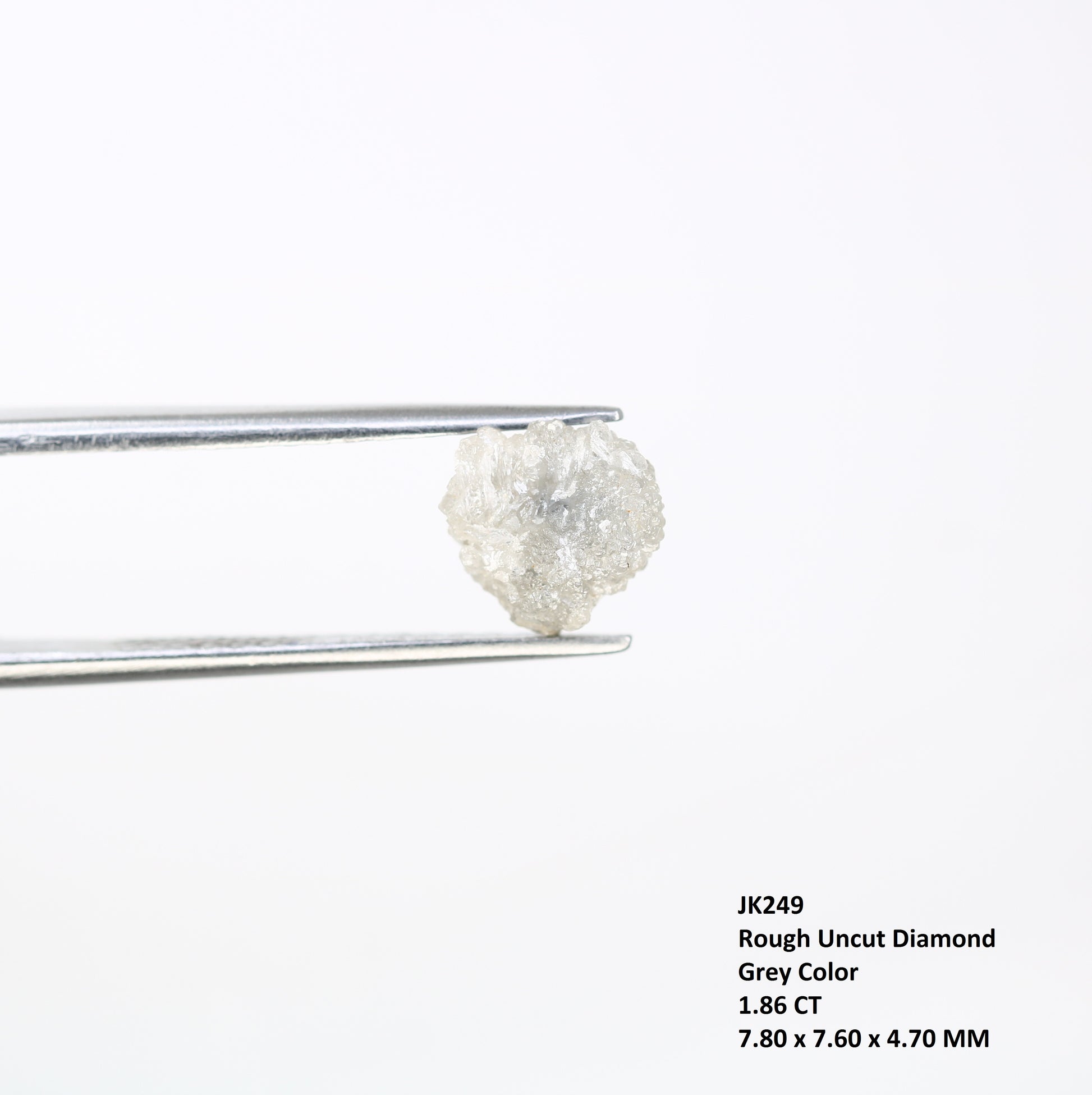1.86 CT Raw Uncut Grey Rough Irregular Shape Diamond For Engagement Ring - JayKrishna Diamond