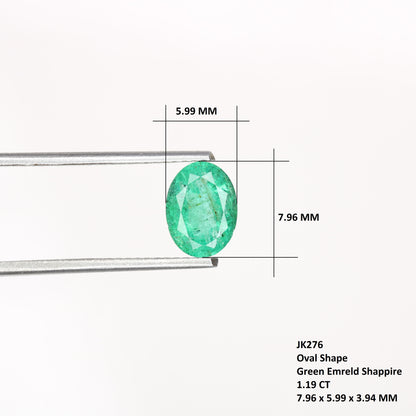 1.19 CT Oval Cut Beautiful Green Emerald Sapphire Gemstone For Wedding Ring - JayKrishna Diamond