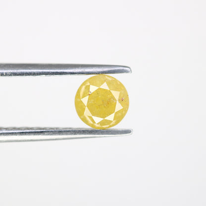 0.58 CT Round Natural Brilliant Cut Yellow Diamond – Radiant Loose Gem for Custom Engagement Rings - JayKrishna Diamond