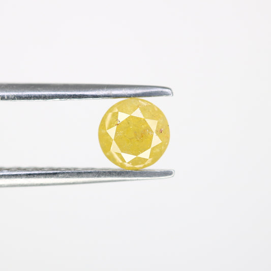 0.58 CT Round Natural Brilliant Cut Yellow Diamond – Radiant Loose Gem for Custom Engagement Rings - JayKrishna Diamond