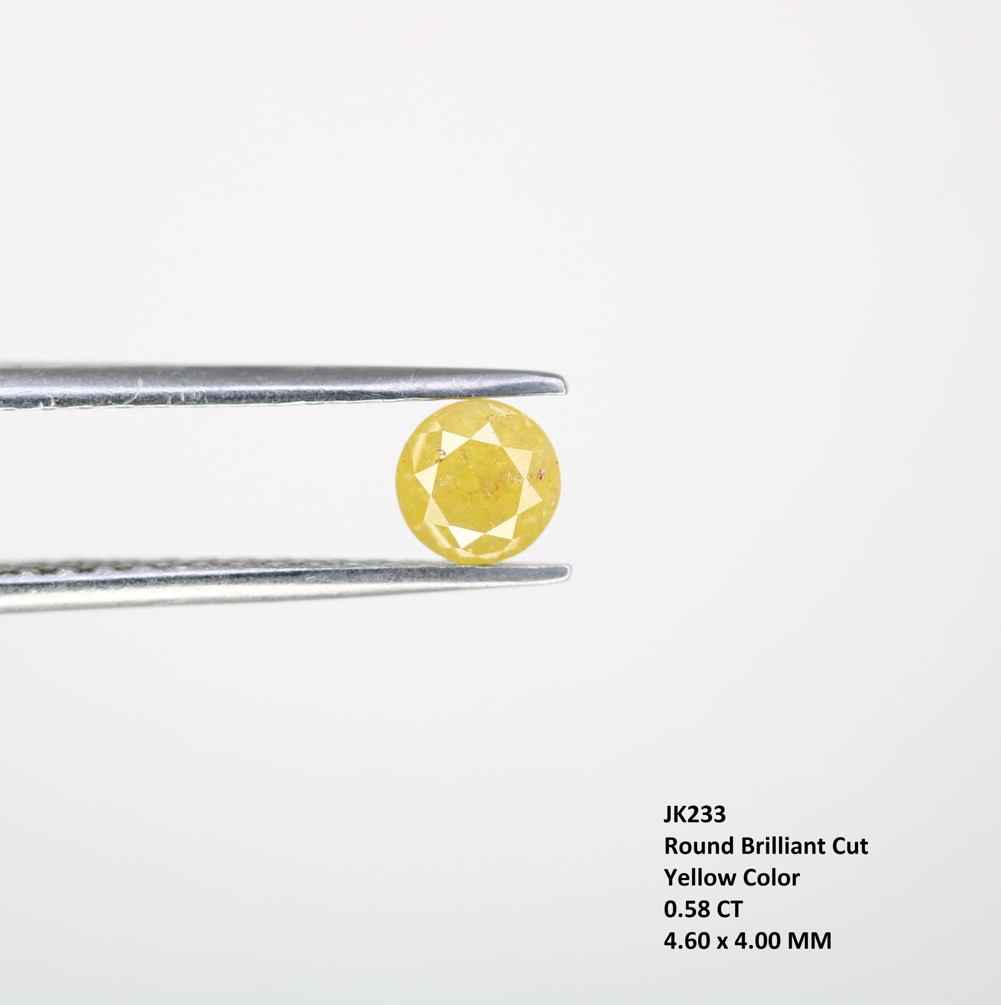 0.58 CT Round Natural Brilliant Cut Yellow Diamond – Radiant Loose Gem for Custom Engagement Rings - JayKrishna Diamond
