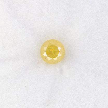0.58 CT Round Natural Brilliant Cut Yellow Diamond – Radiant Loose Gem for Custom Engagement Rings - JayKrishna Diamond