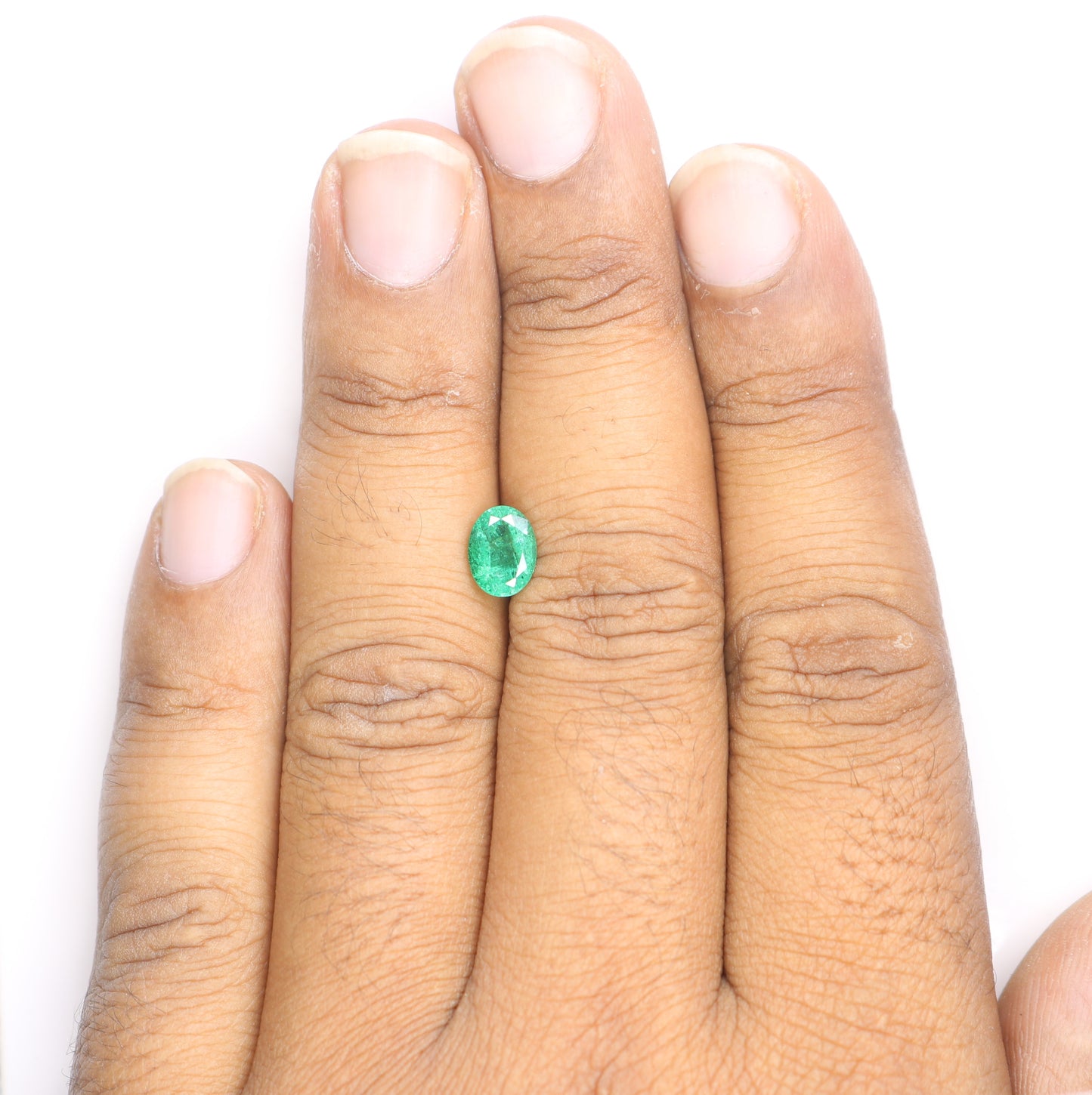 1.19 CT Oval Cut Beautiful Green Emerald Sapphire Gemstone For Wedding Ring - JayKrishna Diamond