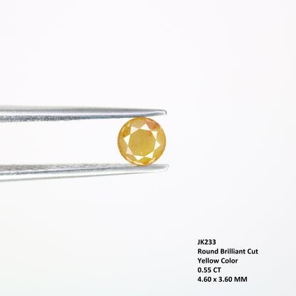 0.55 CT Brilliant Cut Round Yellow Natural Diamond For Engagement Ring - JayKrishna Diamond