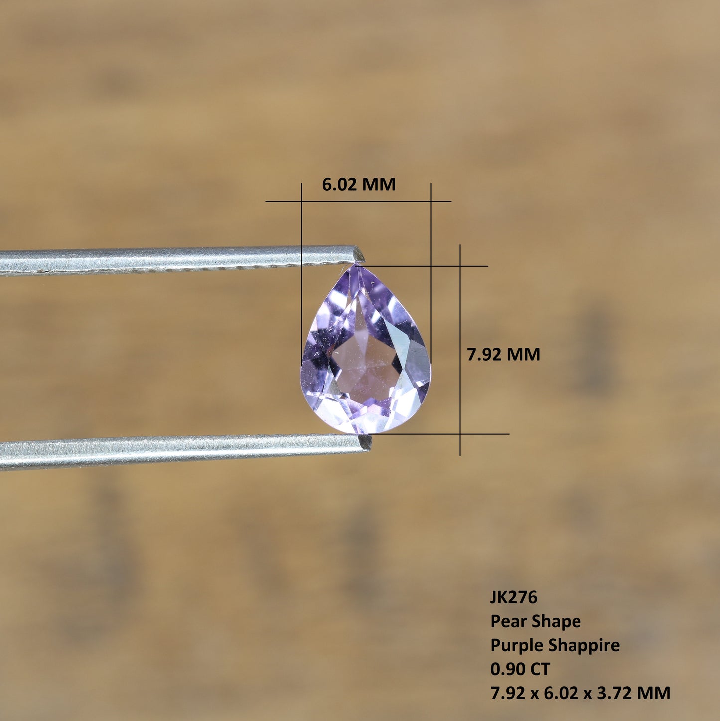 0.90 CT Unique Purple Amethyst Pear Shape Gemstone For Proposal Ring - JayKrishna Diamond
