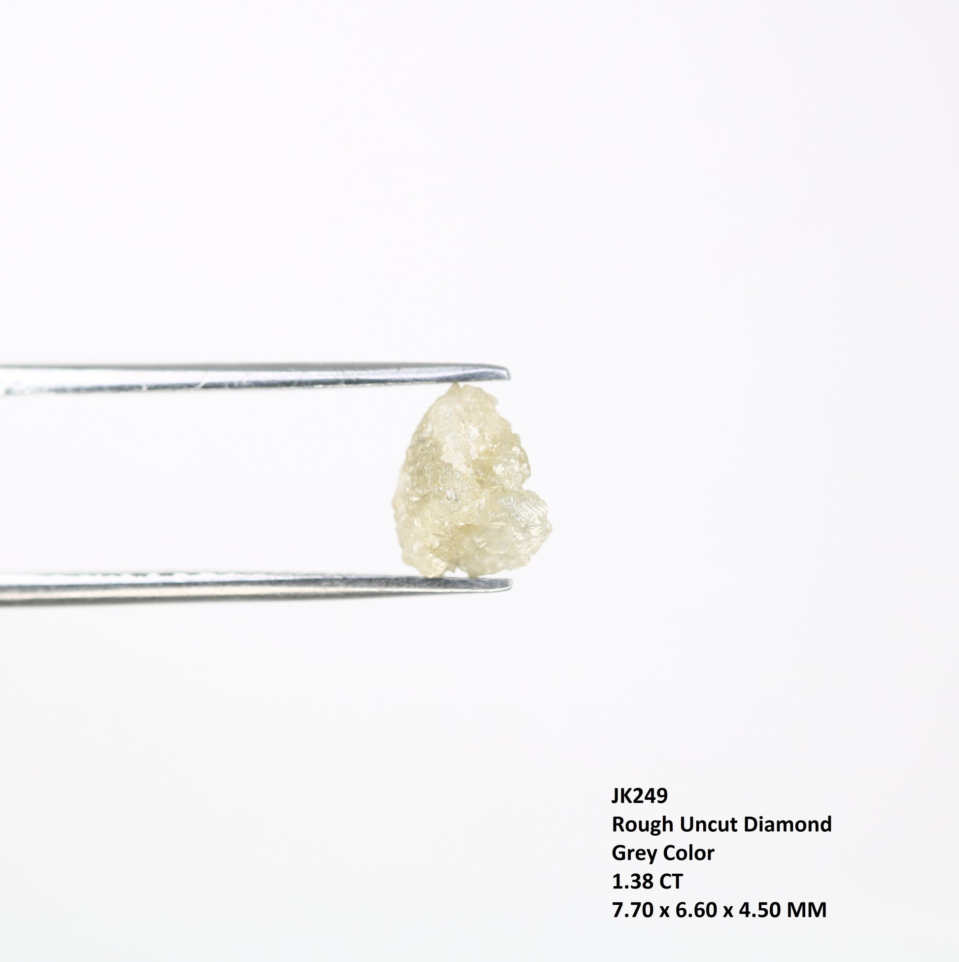 1.38 CT Rough Grey Raw Uncut Irregular Shape Diamond For Engagement Ring - JayKrishna Diamond