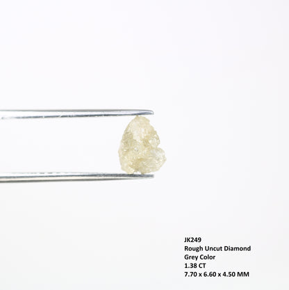 1.38 CT Rough Grey Raw Uncut Irregular Shape Diamond For Engagement Ring - JayKrishna Diamond