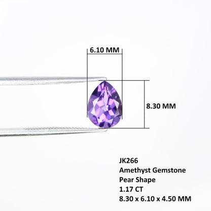 1.17 CT Amethyst Gemstone Pear Shape Purple Gemstone For Engagement Ring - JayKrishna Diamond