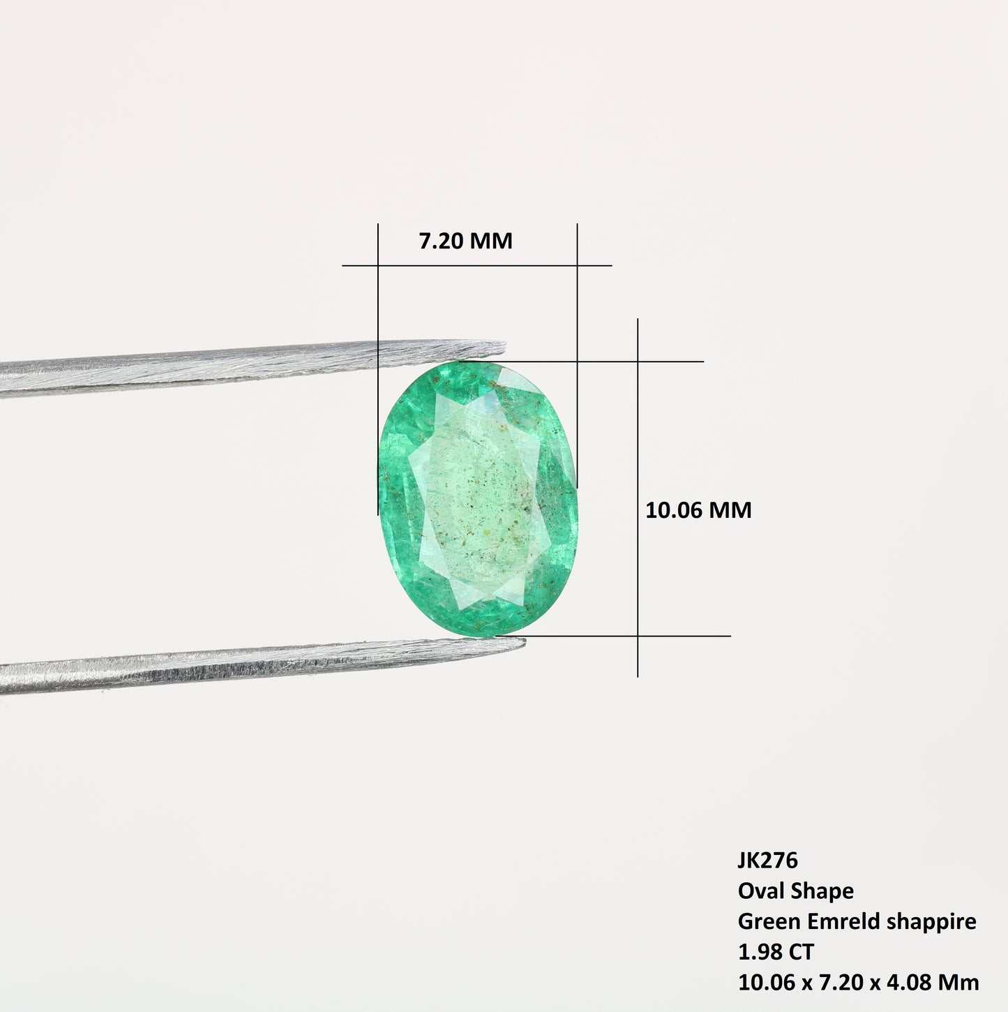 1.98 CT Oval Cut Loose Green Emerald Sapphire Gemstone For Proposal Ring - JayKrishna Diamond