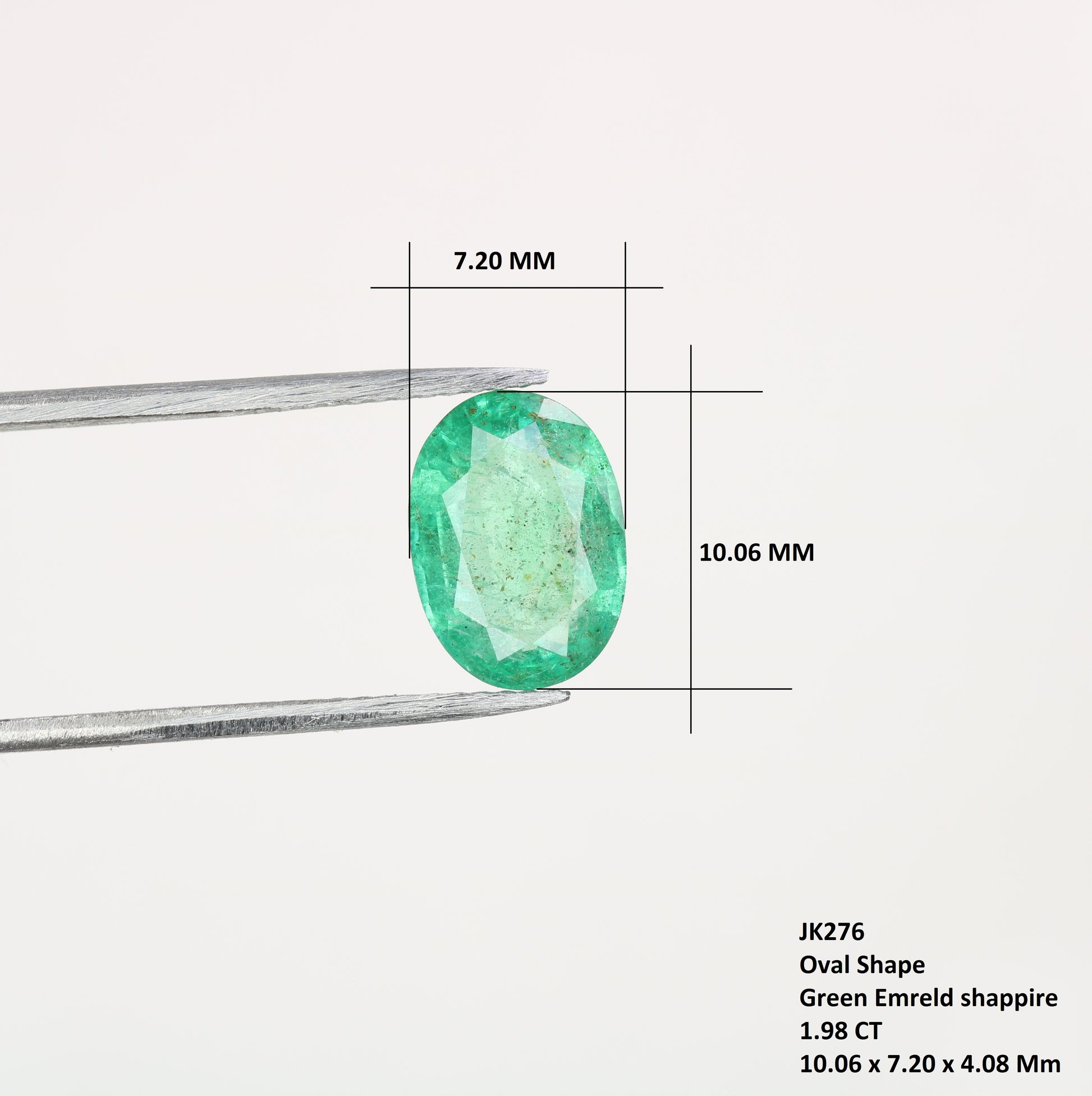 1.98 CT Oval Cut Loose Green Emerald Sapphire Gemstone For Proposal Ring - JayKrishna Diamond