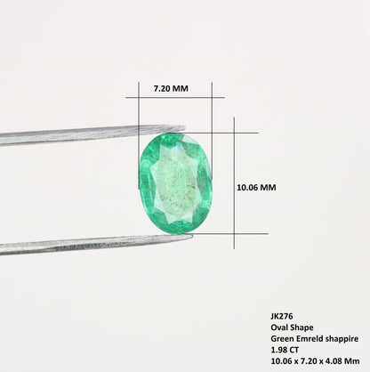 1.98 CT Oval Cut Loose Green Emerald Sapphire Gemstone For Proposal Ring - JayKrishna Diamond