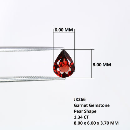 1.34 CT Red Stone Pear Shape Garnet Gemstone For Engagement Ring - JayKrishna Diamond