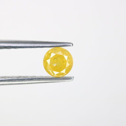 0.47 CT Round Brilliant Cut Natural Yellow Loose Diamond For Engagement Ring - JayKrishna Diamond