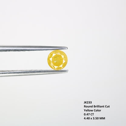0.47 CT Round Brilliant Cut Natural Yellow Loose Diamond For Engagement Ring - JayKrishna Diamond