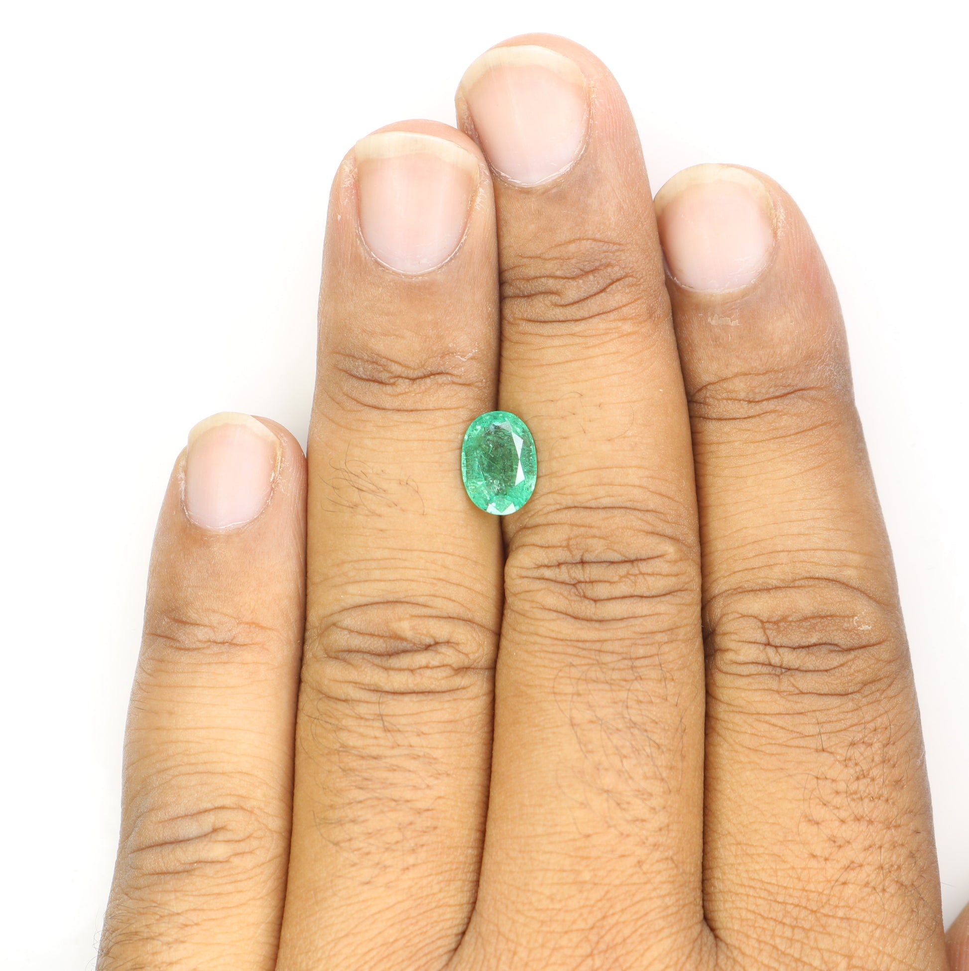 1.98 CT Oval Cut Loose Green Emerald Sapphire Gemstone For Proposal Ring - JayKrishna Diamond