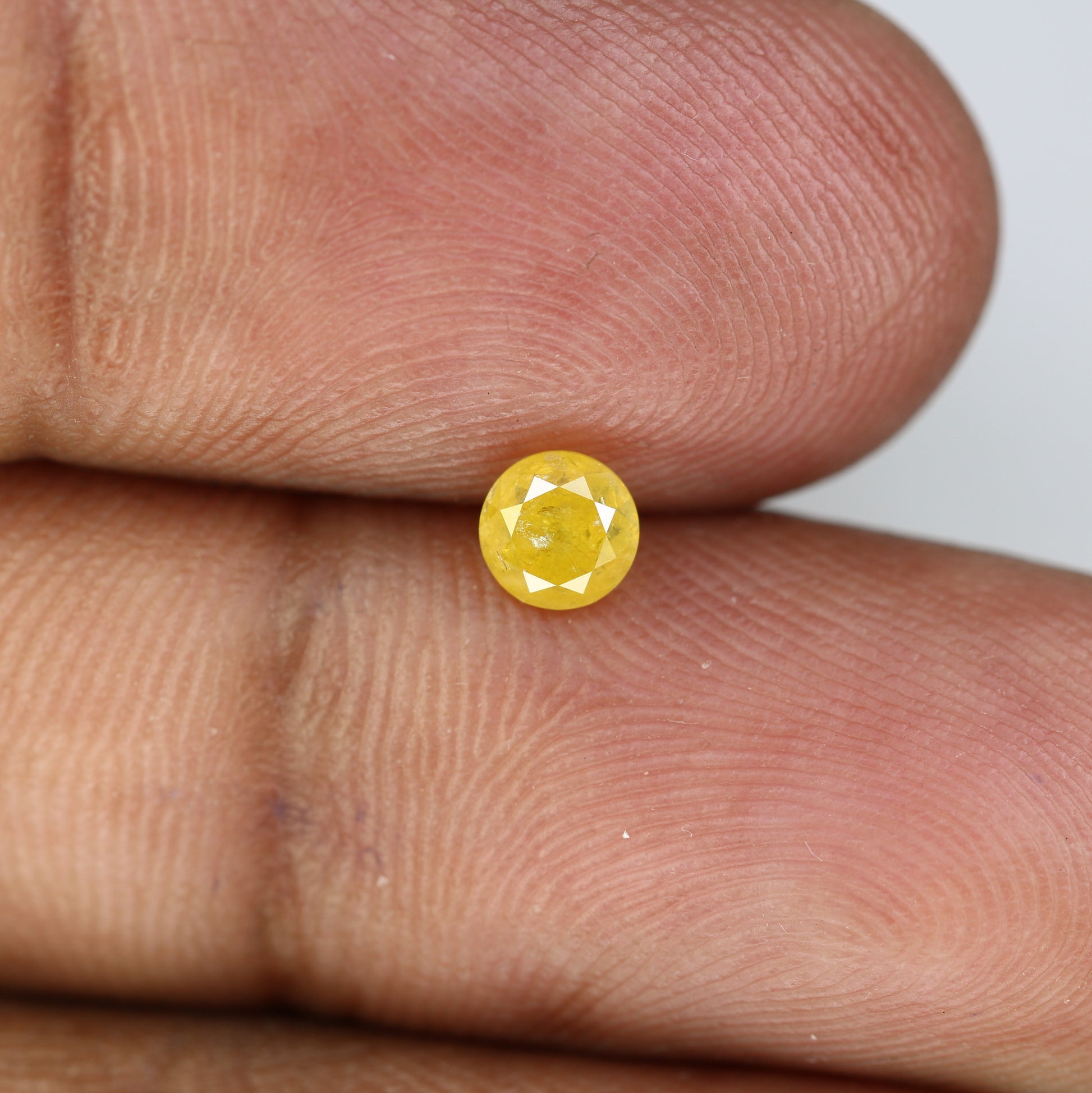 0.47 CT Round Brilliant Cut Natural Yellow Loose Diamond For Engagement Ring - JayKrishna Diamond