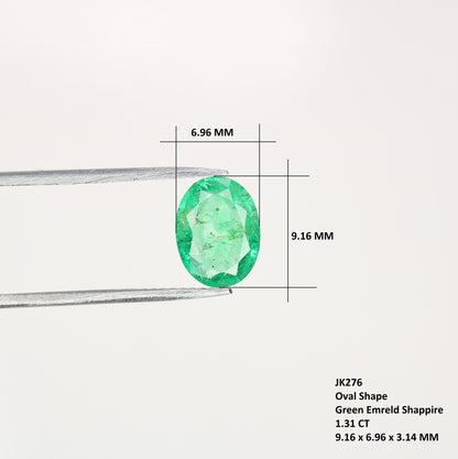 1.31 CT Green Emerald Sapphire Oval Cut Gemstone For Promise Ring - JayKrishna Diamond