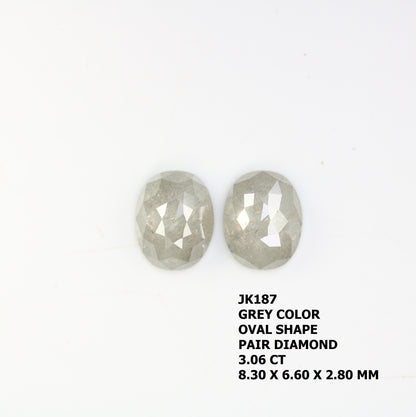 3.06 CT Oval Shape Grey Natural Loose Pair Diamond For Engagement Ring - JayKrishna Diamond