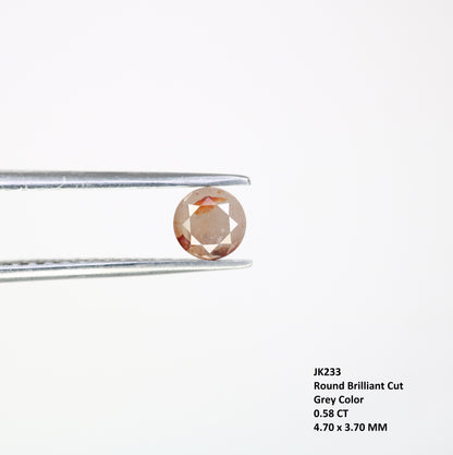 0.58 CT Loose Round Brilliant Cut Grey Diamond – Elegant Gem for Unique Engagement Rings - JayKrishna Diamond