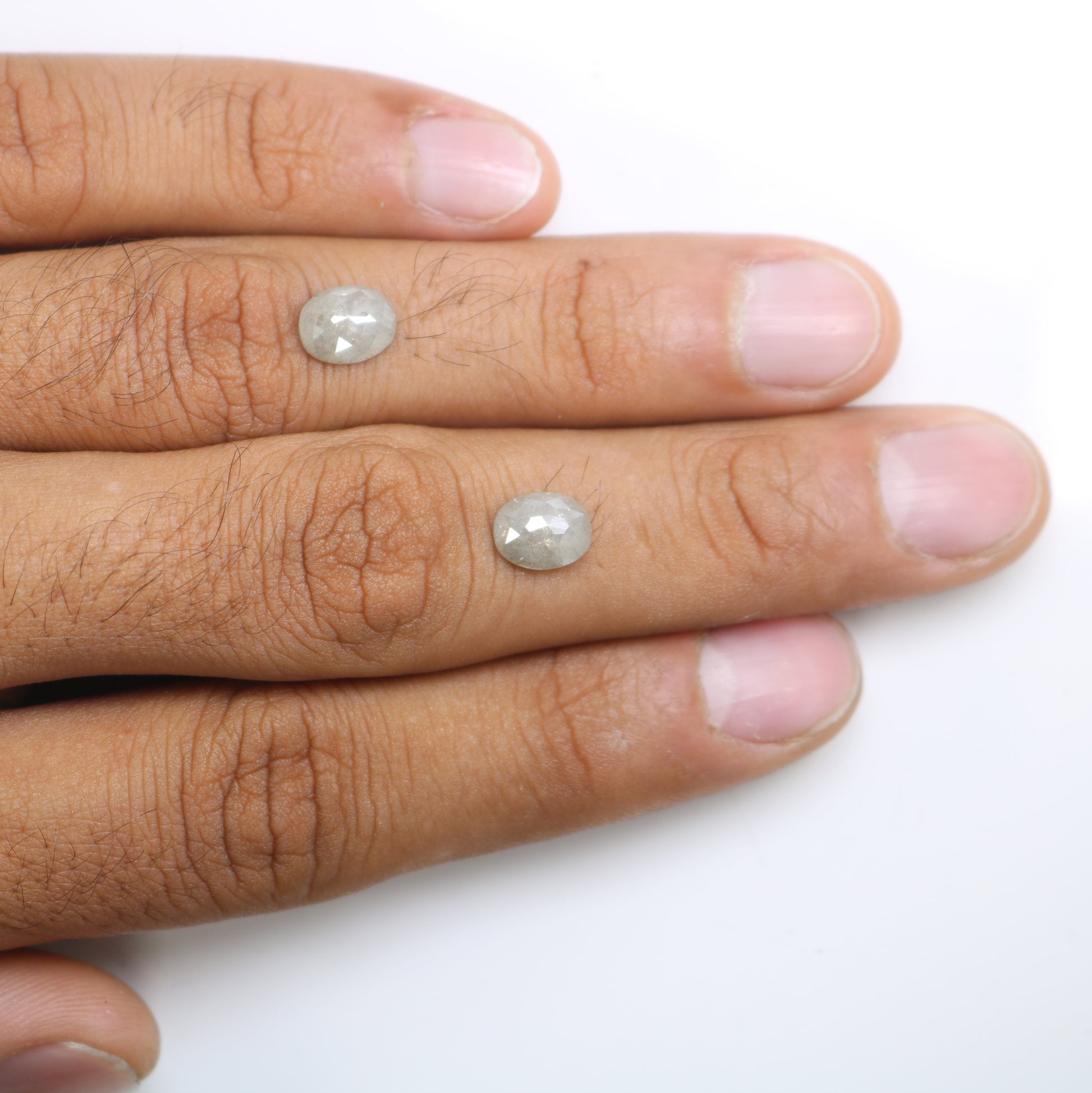 3.06 CT Oval Shape Grey Natural Loose Pair Diamond For Engagement Ring - JayKrishna Diamond