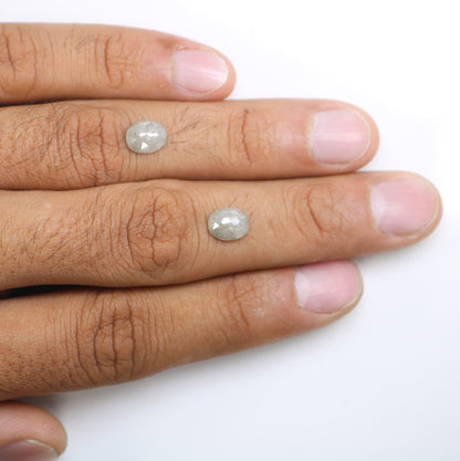 3.06 CT Oval Shape Grey Natural Loose Pair Diamond For Engagement Ring - JayKrishna Diamond