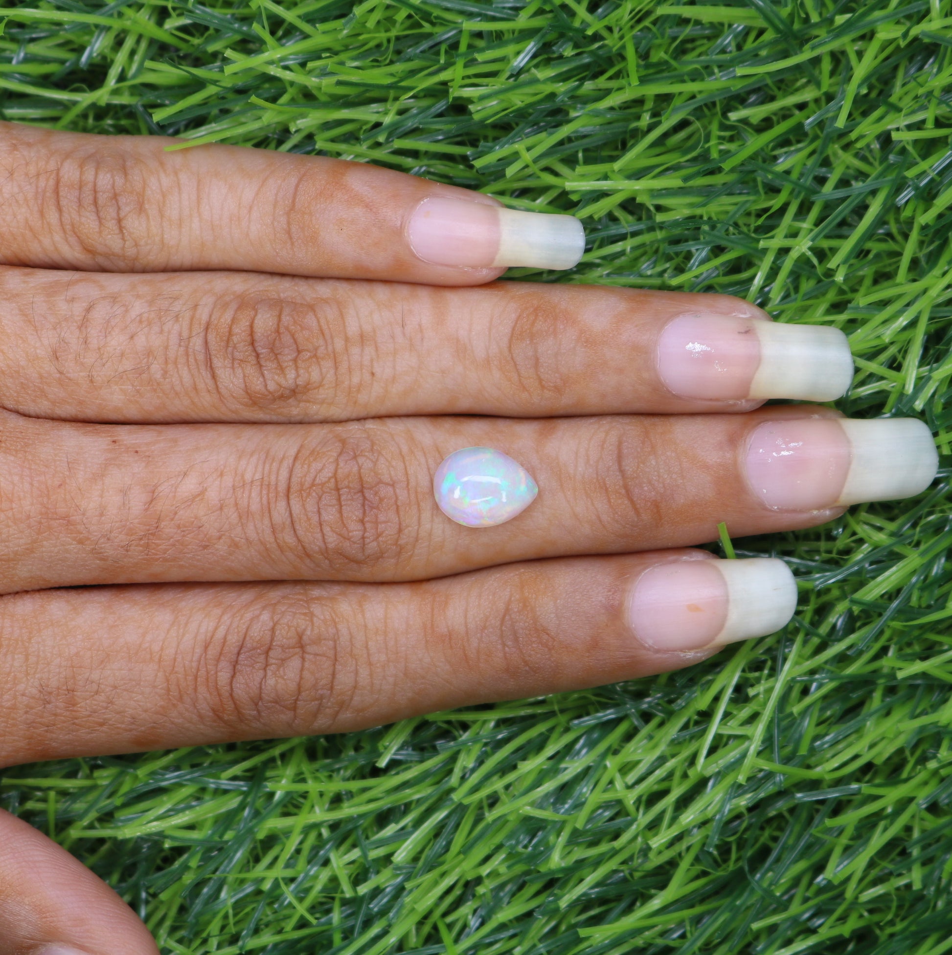1.49 CT 10.40 x 8.00  MM Opal Gemstone Rainbow Blue Pear Shape Stone For Engagement Ring - JayKrishna Diamond