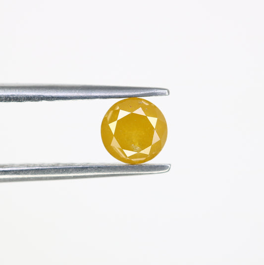0.57 CT Natural Yellow Round Brilliant Cut Diamond – Stunning Loose Gem for Custom Engagement Rings - JayKrishna Diamond