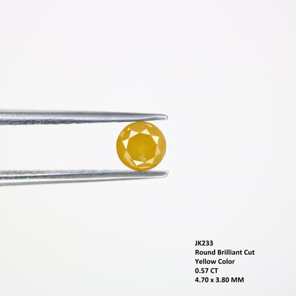 0.57 CT Natural Yellow Round Brilliant Cut Diamond – Stunning Loose Gem for Custom Engagement Rings - JayKrishna Diamond