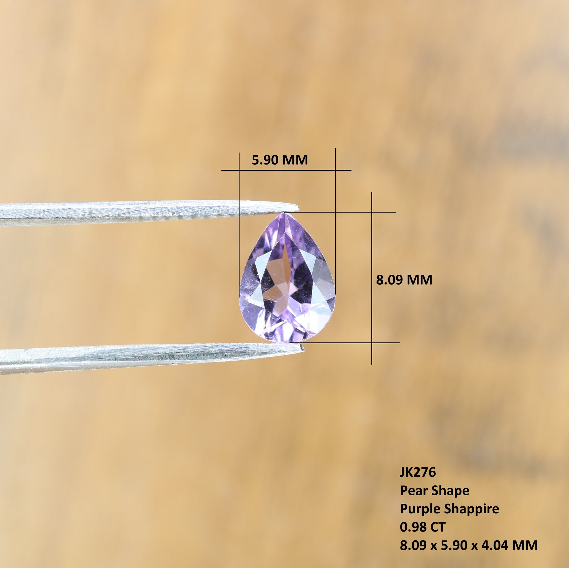 0.98 CT Natural Purple Amethyst Pear Shape Gemstone For Wedding Ring - JayKrishna Diamond