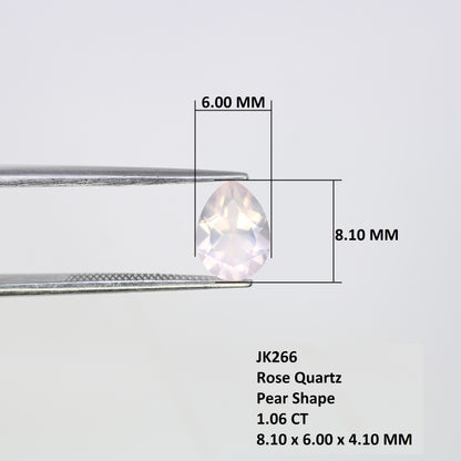 1.06 CT 8.10 MM Beautiful Pear Shape Rose Quartz Gemstone For Pendant - JayKrishna Diamond