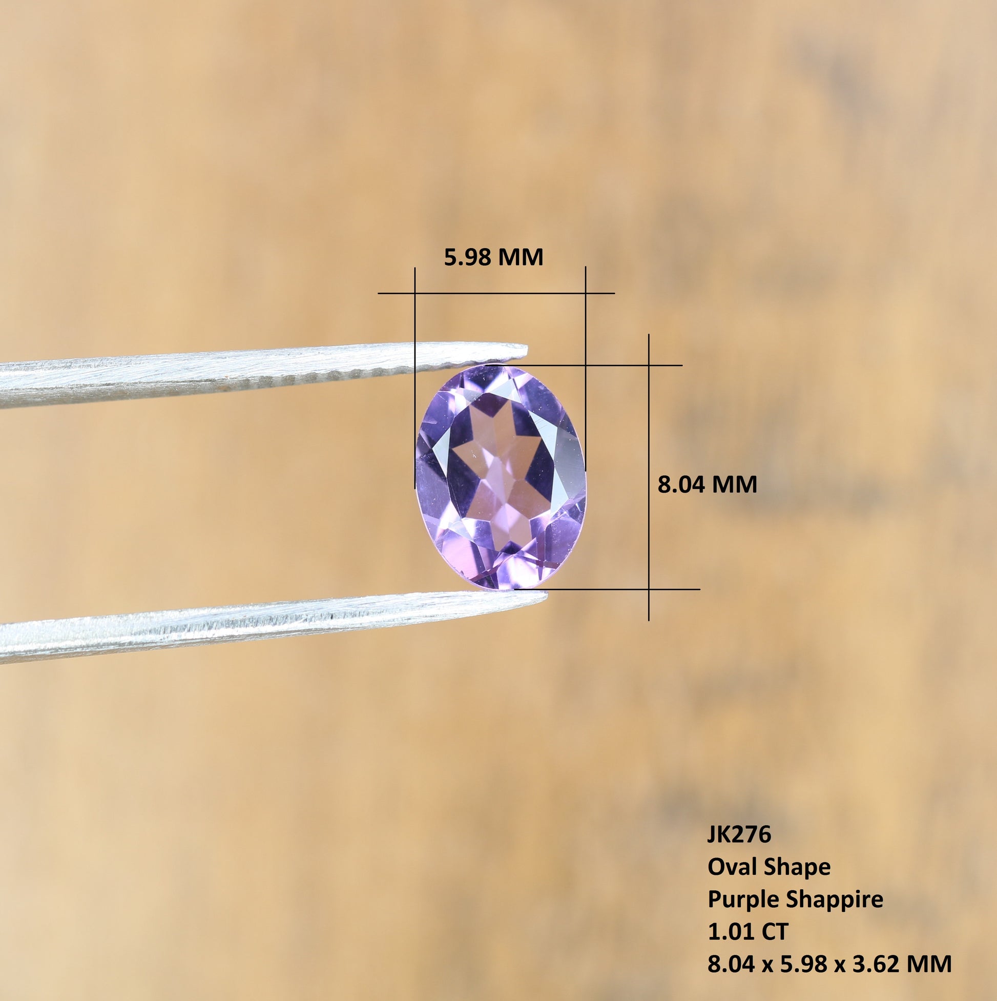 1.01 CT 8.40 MM Purple Amethyst Oval Cut Loose Gemstone For Engagement Ring - JayKrishna Diamond