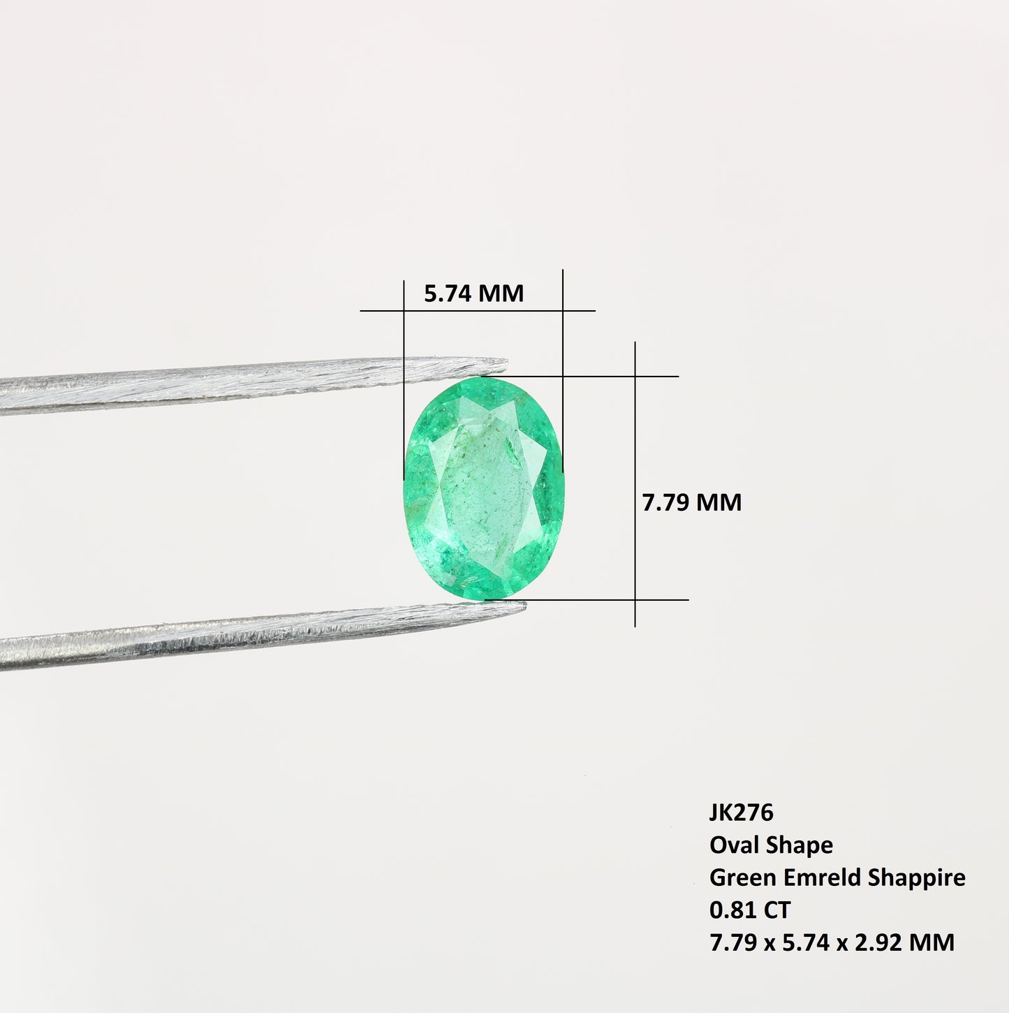 0.81 CT Green Emerald Oval Shape Loose Natural Gemstone For Wedding Ring - JayKrishna Diamond