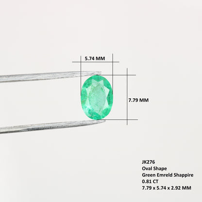 0.81 CT Green Emerald Oval Shape Loose Natural Gemstone For Wedding Ring - JayKrishna Diamond