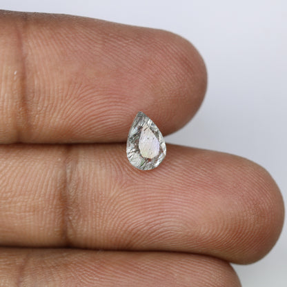 0.86 CT 8.00 MM Pear Shape Black Rutile Natural Gemstone For Engagement Ring - JayKrishna Diamond