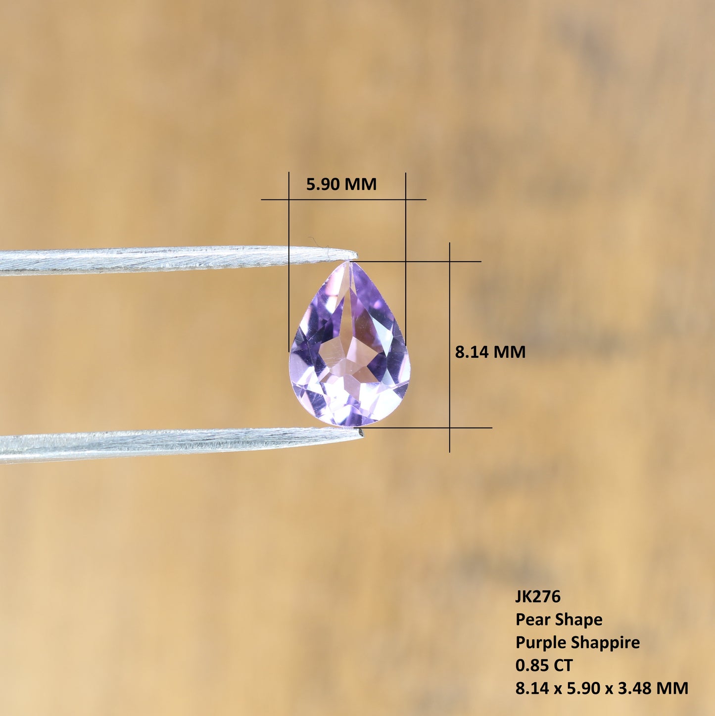 0.85 CT Loose Pear Cut Purple Amethyst Gemstone For Proposal Ring - JayKrishna Diamond