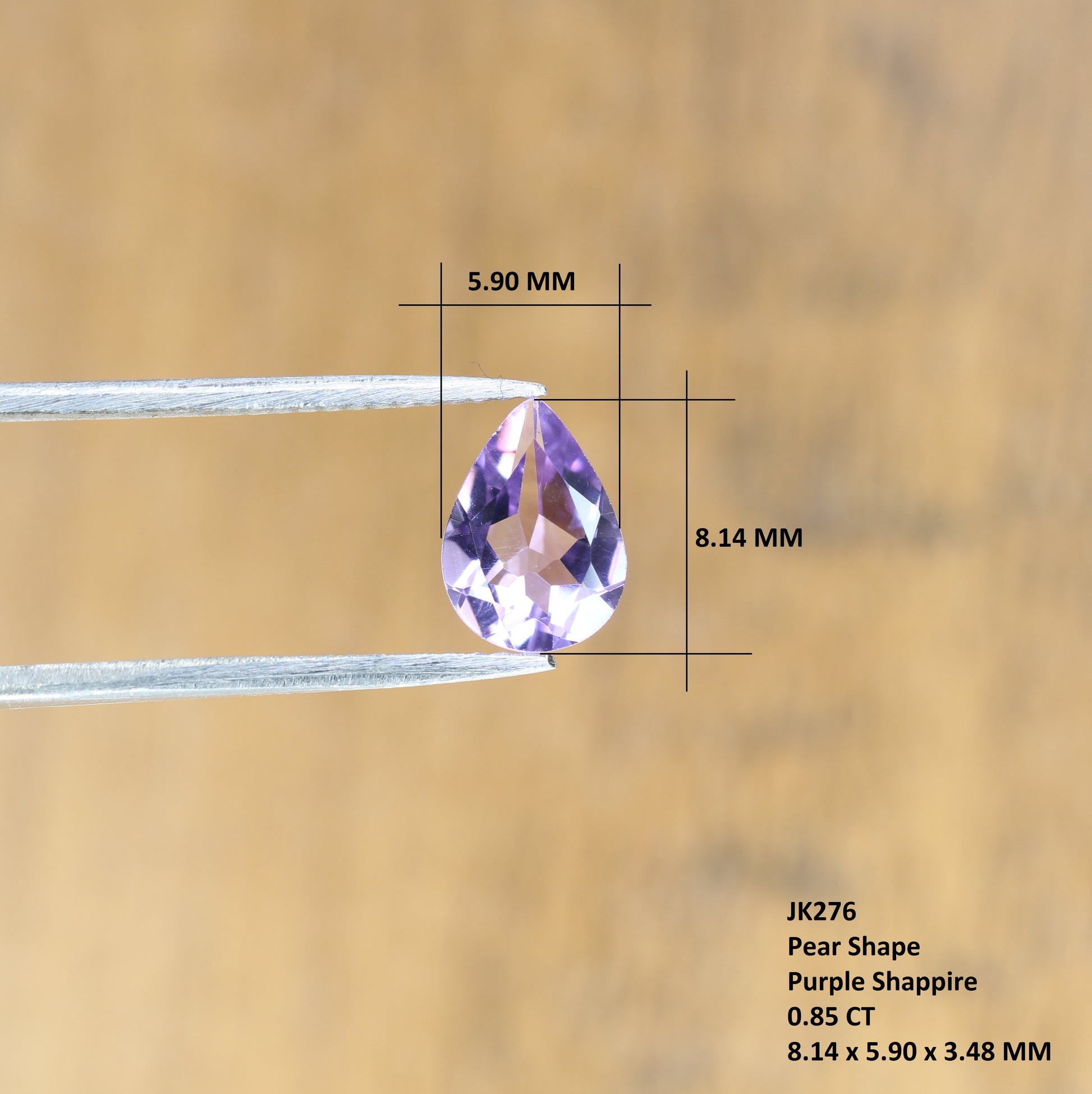0.85 CT Loose Pear Cut Purple Amethyst Gemstone For Proposal Ring - JayKrishna Diamond