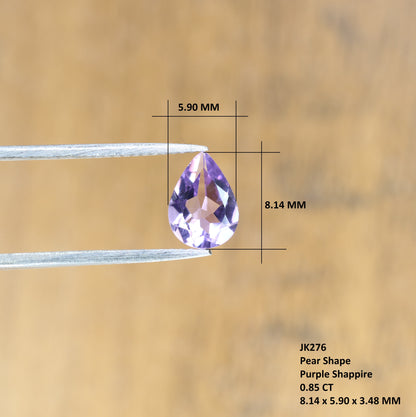 0.85 CT Loose Pear Cut Purple Amethyst Gemstone For Proposal Ring - JayKrishna Diamond