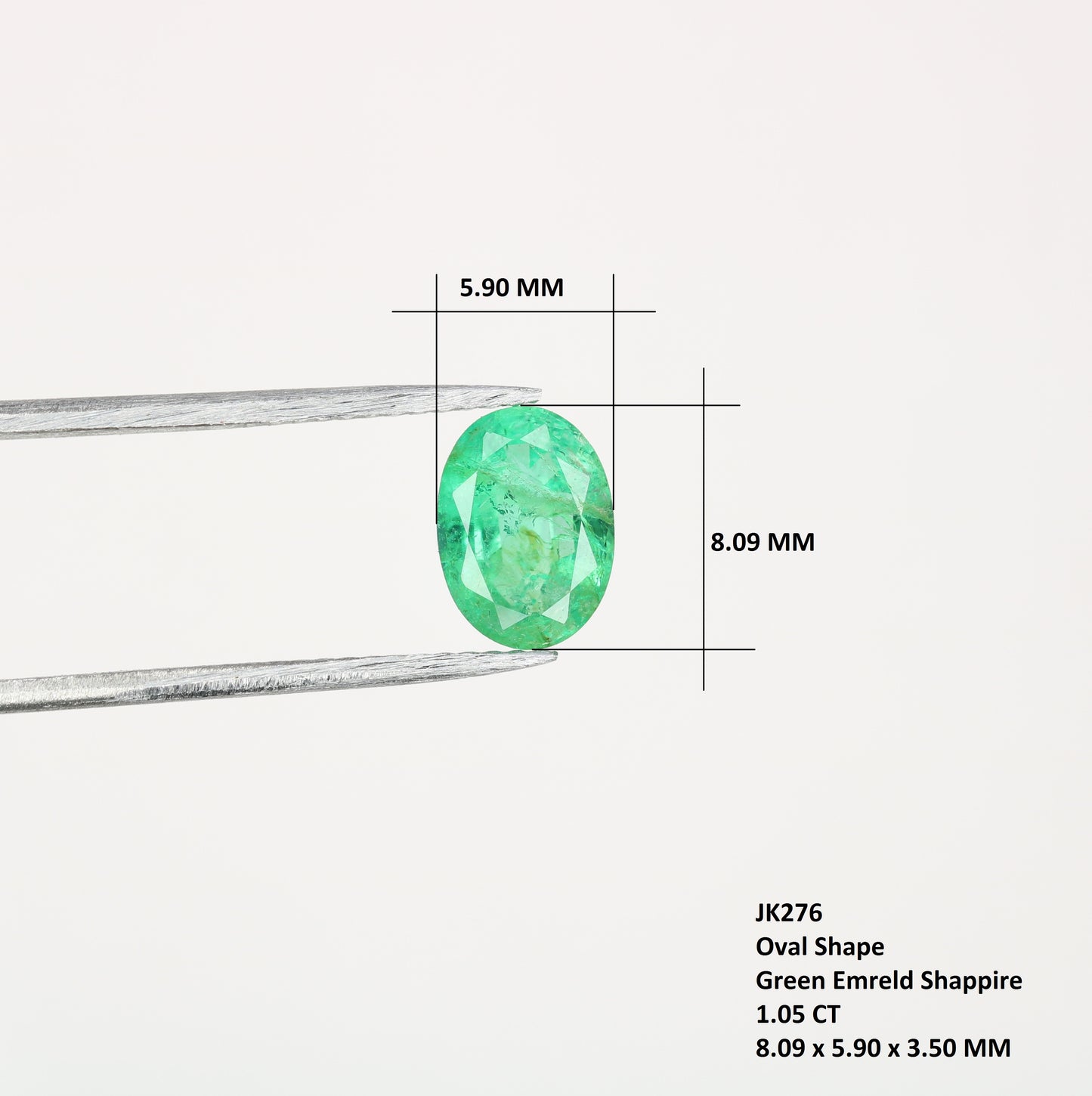 1.05 CT Natural Green Emerald Oval Shape Galaxy Gemstone For Engagement Ring - JayKrishna Diamond