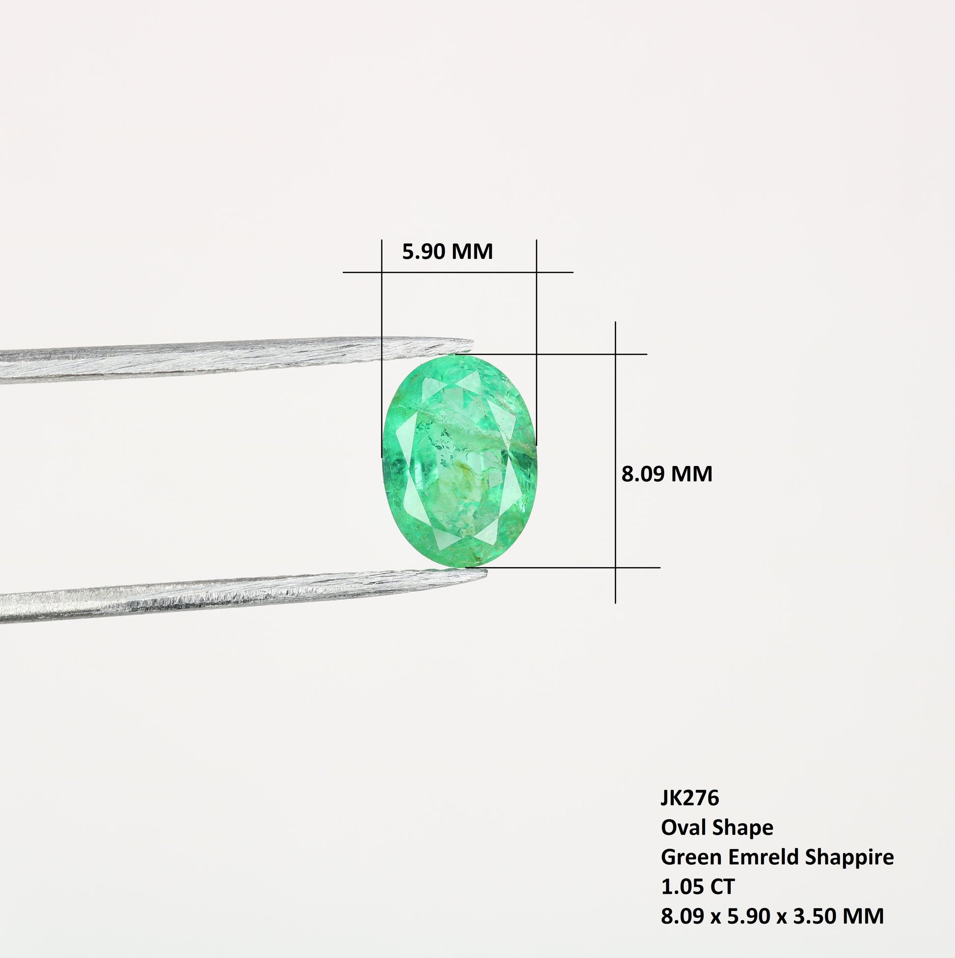 1.05 CT Natural Green Emerald Oval Shape Galaxy Gemstone For Engagement Ring - JayKrishna Diamond