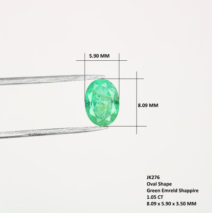 1.05 CT Natural Green Emerald Oval Shape Galaxy Gemstone For Engagement Ring - JayKrishna Diamond