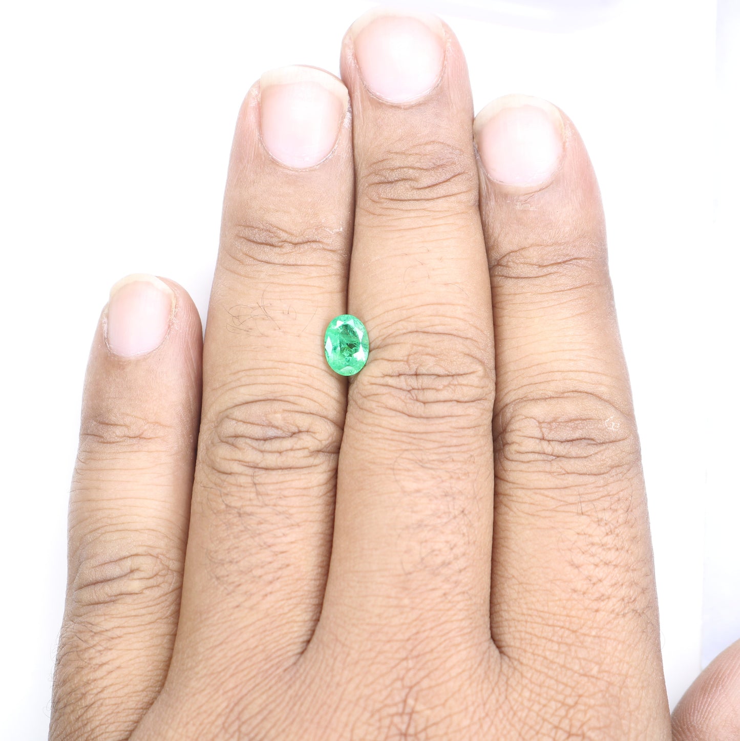 1.05 CT Natural Green Emerald Oval Shape Galaxy Gemstone For Engagement Ring - JayKrishna Diamond